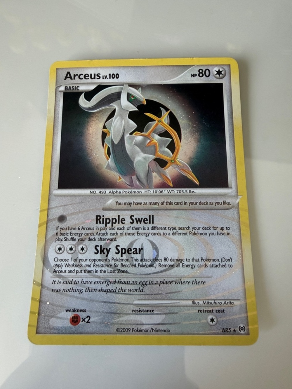 Pokémon Arceus AR5 Holo card